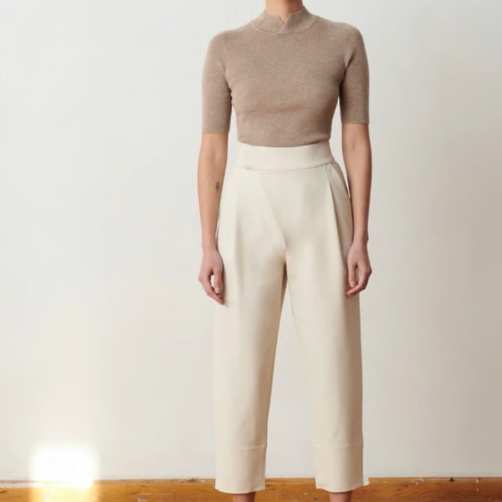 ADAY Women's Portfolio Dress Trouser Pants in Oat